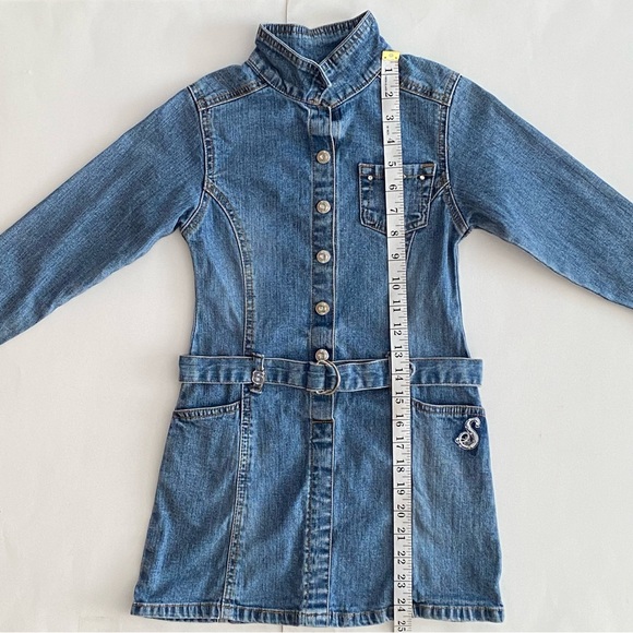 Skechers Vintage 00's y2k Long Sleeves Denim Jean Dress Girl's Size 6 - Picture 11 of 16